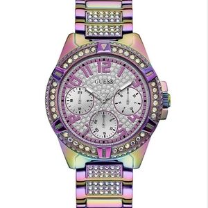GUESS Women's Iridescent Watch with Crystal Accents